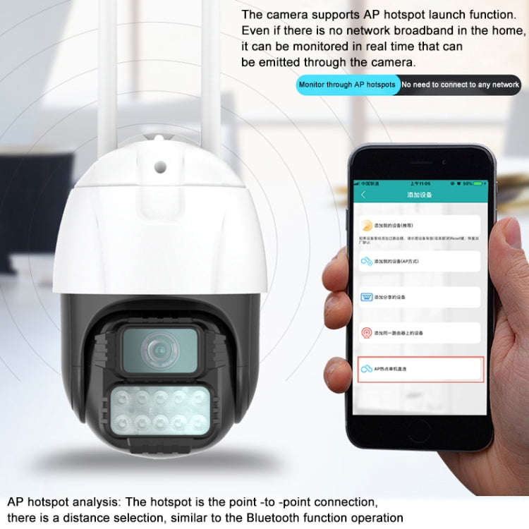 QX67 3MP Humanoid Recognition AI Alarm WiFi Dome IP Camera, US Plug
