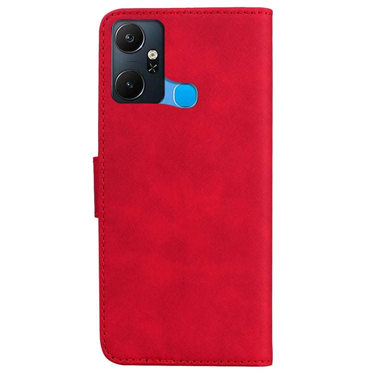 For Infinix Smart 6 Plus Skin Feel Pure Color Flip Leather Phone Case(Red)