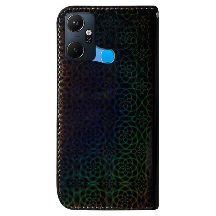 For Infinix Smart 6 Plus Colorful Magnetic Buckle Leather Phone Case(Black)