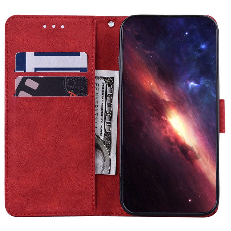For Xiaomi Redmi A1 Geometric Embossed Flip Leather Phone Case(Red)