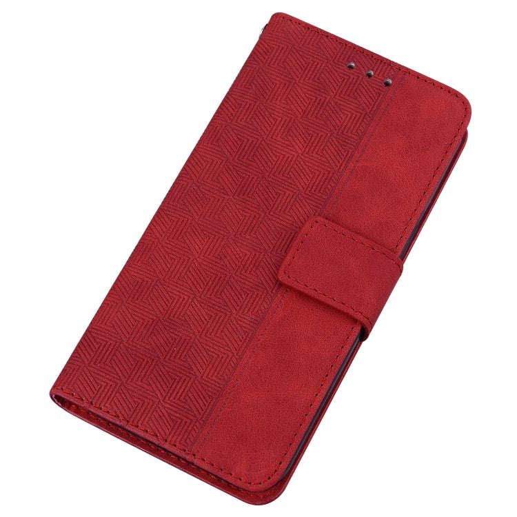 For Xiaomi Redmi A1 Geometric Embossed Flip Leather Phone Case(Red)