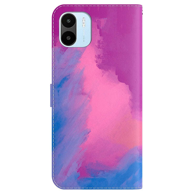 For Xiaomi Redmi A1 Watercolor Pattern Flip Leather Phone Case(Purple Red)