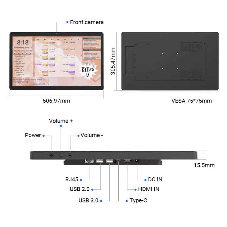 WF2189T 21.5 inch IPS Display Advertising Machine Android 14 RK3576S 4GB+64GB(Black)