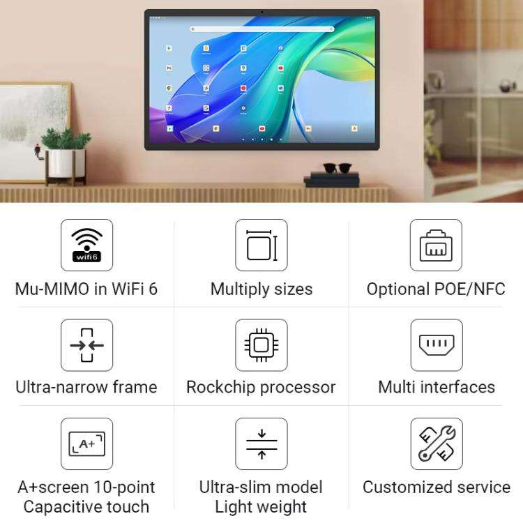 WF2189T 21.5 inch IPS Display Advertising Machine Android 14 RK3576S 4GB+64GB(Black)