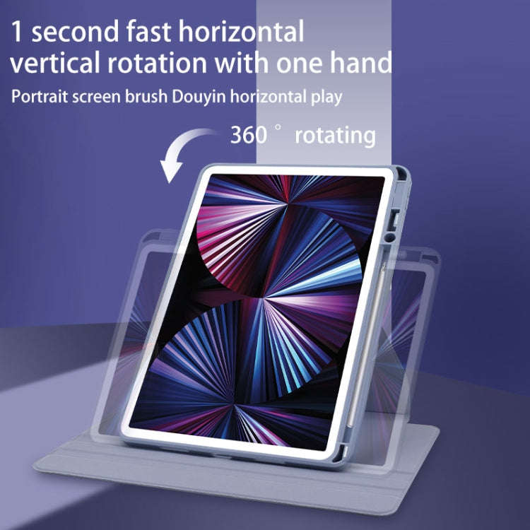 For Huawei MatePad 10.4 Acrylic 360 Degree Rotation Holder Tablet Leather Case(Purple)