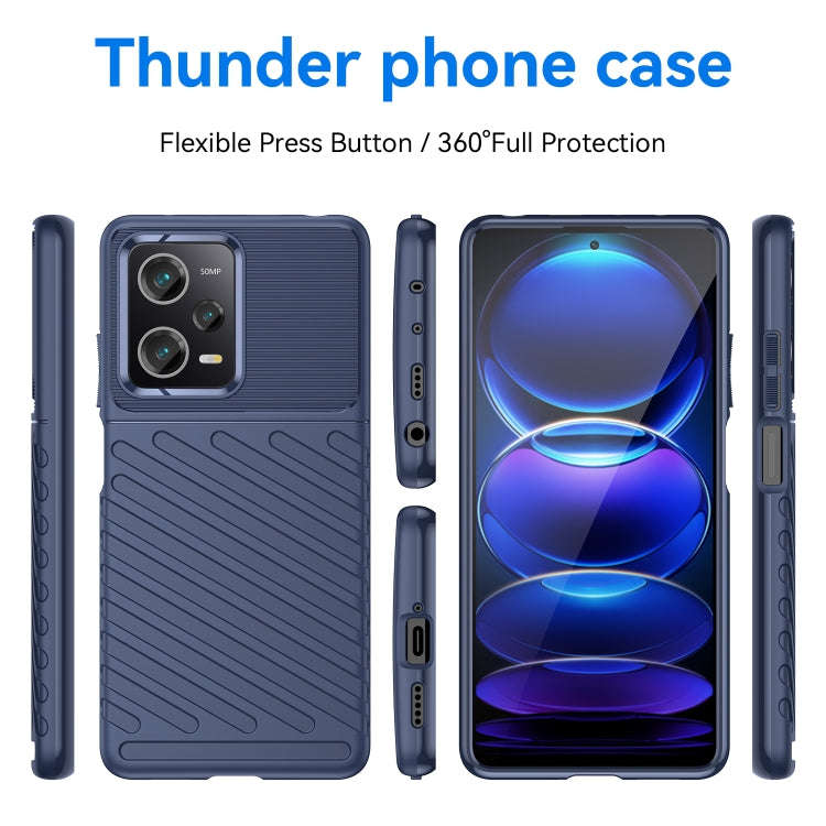For Xiaomi Redmi Note 12 Pro 5G China Thunderbolt Shockproof TPU Protective Soft Phone Case(Blue)