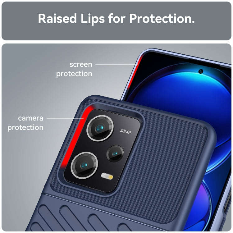 For Xiaomi Redmi Note 12 Pro 5G China Thunderbolt Shockproof TPU Protective Soft Phone Case(Blue)
