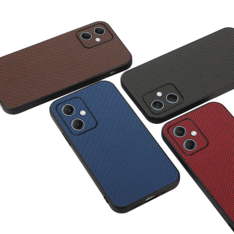 For Xiaomi Redmi Note 12 China Carbon Fiber Texture Shockproof Protective Phone Case(Brown)