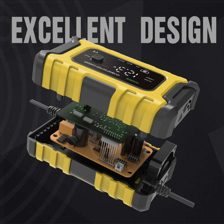 FOXSUR 6A 12V Motorcycle / Car Smart Battery Charger, Plug Type:US Plug(Yellow)