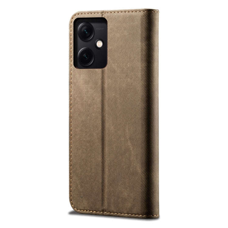 For Xiaomi Redmi Note 12 China Denim Texture Leather Phone Case(Khaki)