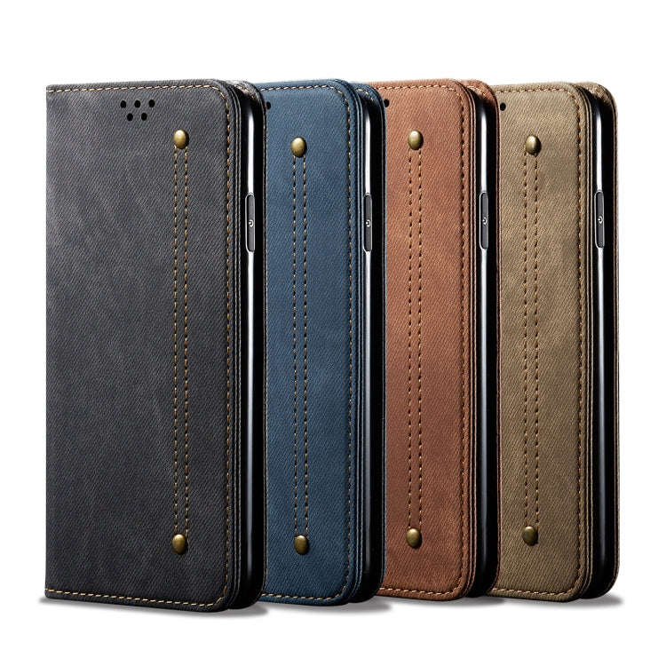 For Xiaomi Redmi Note 12 Pro 5G China Denim Texture Leather Phone Case(Khaki)