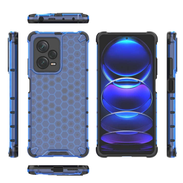 For Xiaomi Redmi Note 12 Pro+ China / Global Shockproof Honeycomb PC + TPU Phone Case(Blue)