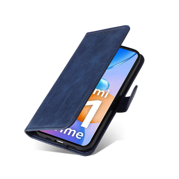For Xiaomi Redmi 11 Prime 4G Classic Calf Texture Flip Leather Case(Blue)