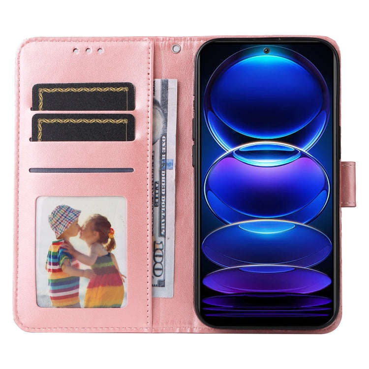 For Xiaomi Redmi Note 12 China Embossed Sunflower Leather Phone Case(Pink)