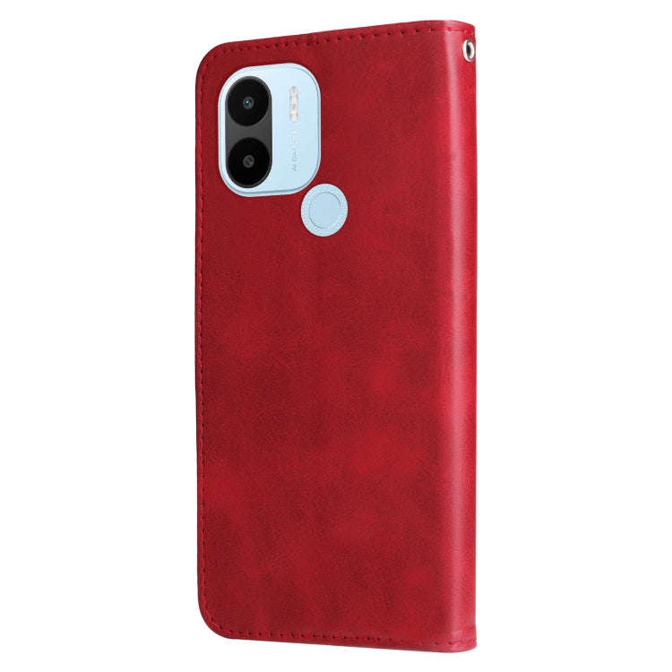 For Xiaomi Redmi A1+ Calf Texture Zipper Leather Phone Case(Red)