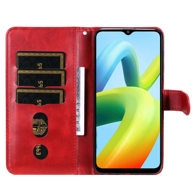 For Xiaomi Redmi A1+ Calf Texture Zipper Leather Phone Case(Red)