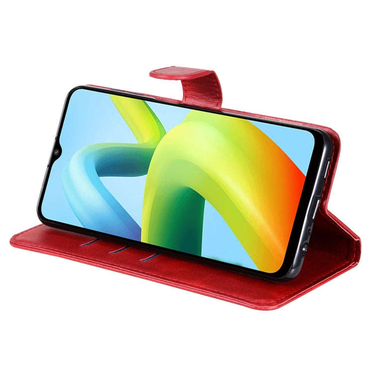 For Xiaomi Redmi A1+ Calf Texture Zipper Leather Phone Case(Red)
