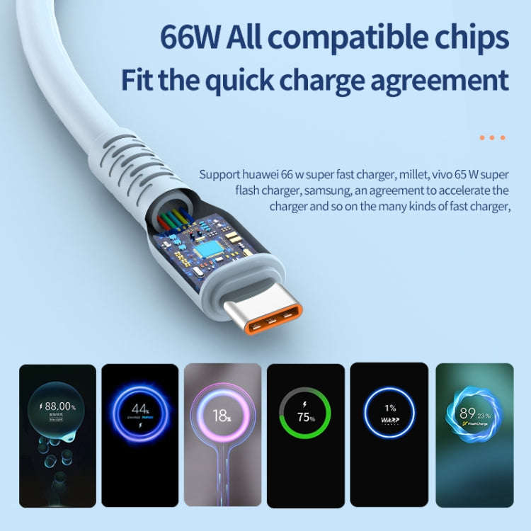 ADC-014 6A USB to USB-C/Type-C Liquid Silicone Data Cable, Length:0.5m(Orange)