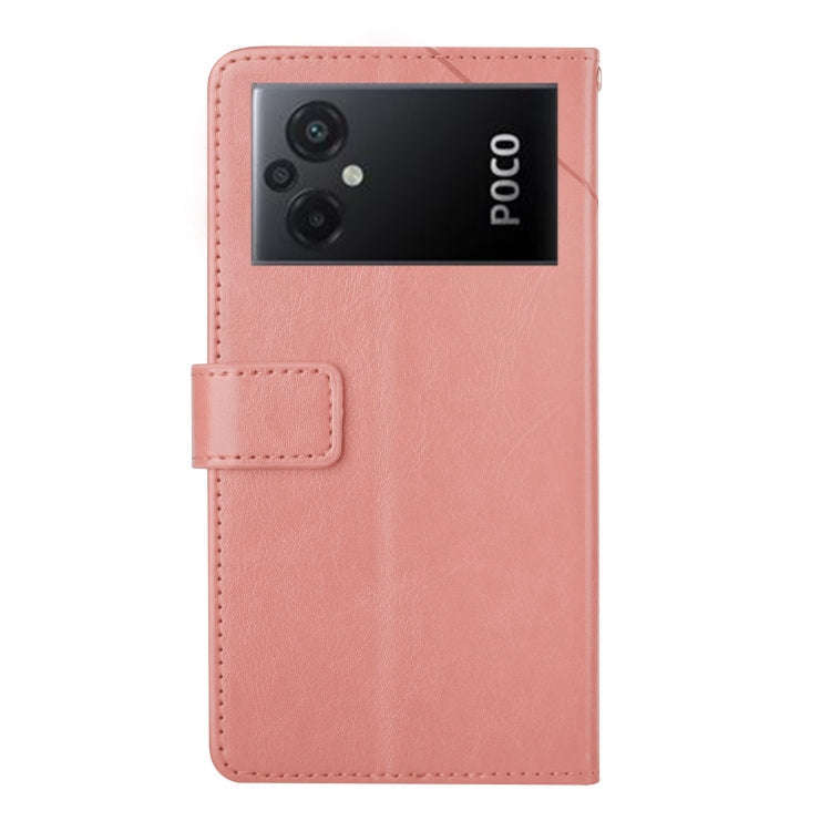 For Xiaomi Redmi 11 Prime 5G HT01 Y-shaped Pattern Flip Leather Phone Case(Pink)