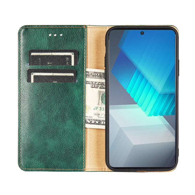 For Huawei nova Y61 Gloss Oil Solid Color Magnetic Leather Phone Case(Black)