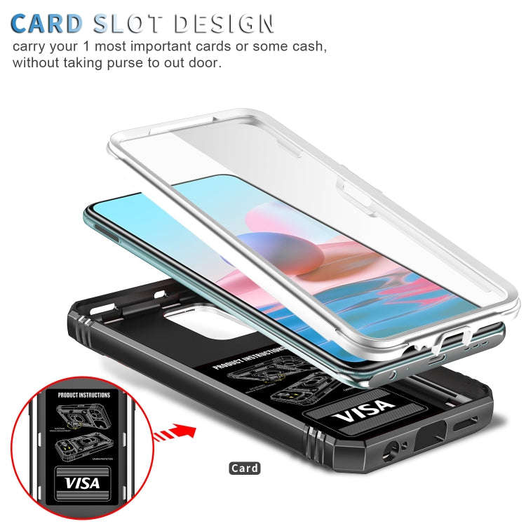 For Xiaomi Redmi Note 10 Sliding Camera Cover TPU + PC Phone Case(White+Black)
