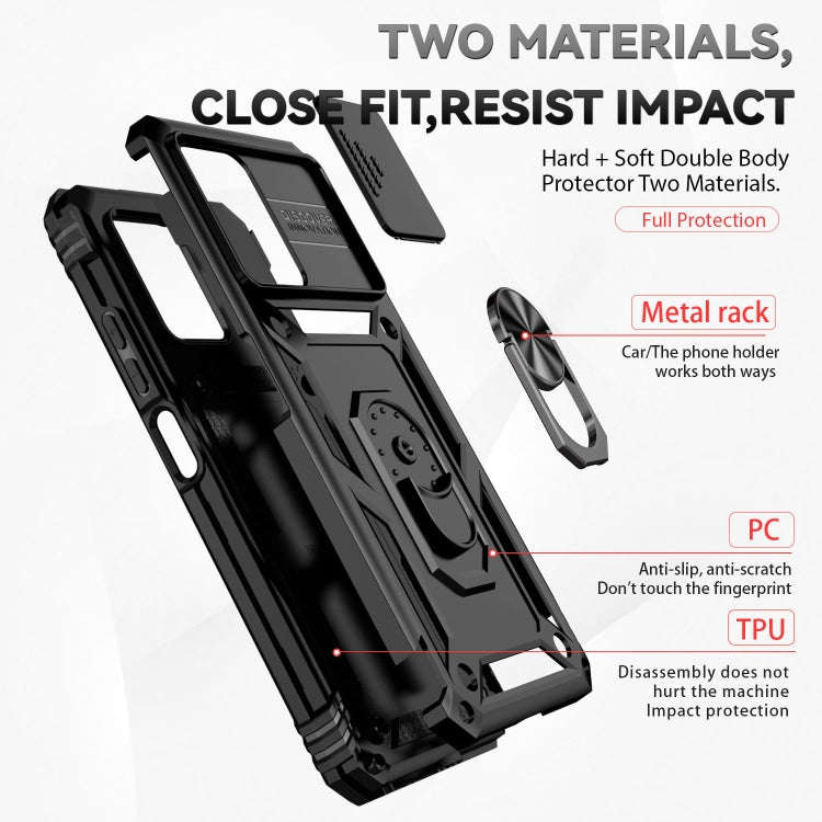For Xiaomi Redmi Note 11T Pro Sliding Camshield Holder Phone Case(Black)