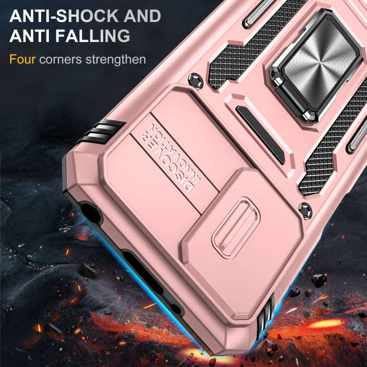 For Xiaomi Redmi 10 Armor PC + TPU Camera Shield Phone Case(Rose Gold)