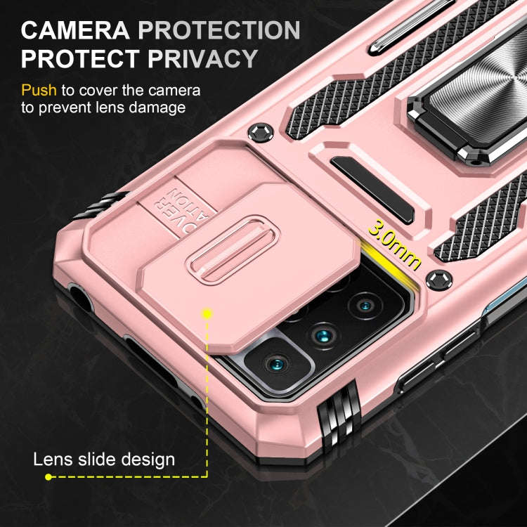For Xiaomi Redmi 10 Armor PC + TPU Camera Shield Phone Case(Rose Gold)