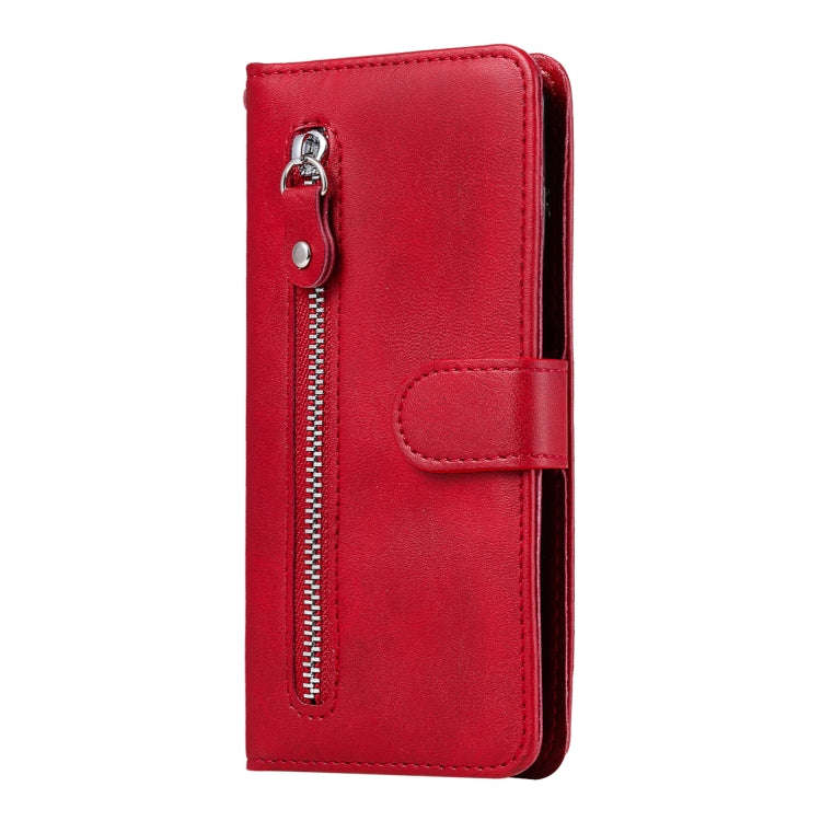 For Huawei nova 10 SE Calf Texture Zipper Leather Phone Case(Red)