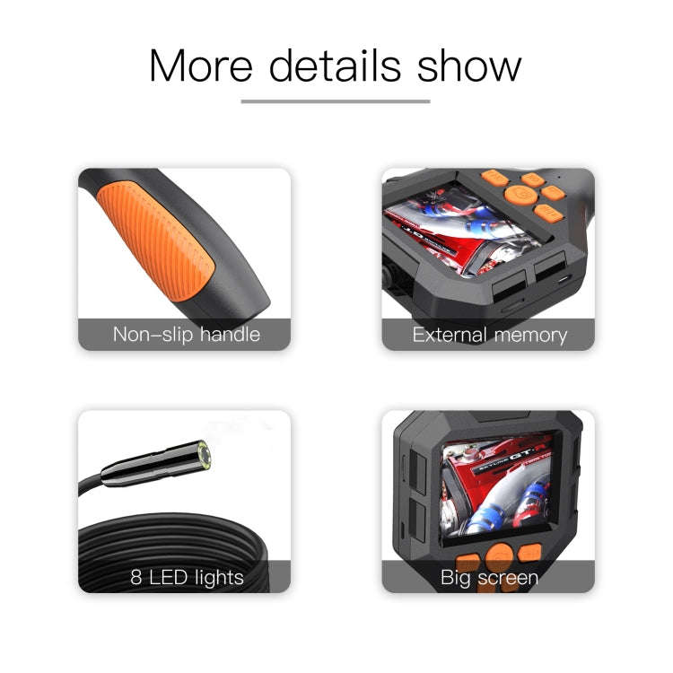 5.5mm P10 2.8 inch HD Handheld Endoscope with LCD Screen, Length:2m