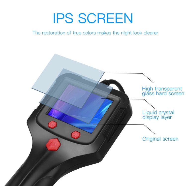 P100 5.5mm 2.4 inch HD Handheld Endoscope Hardlinewith with LCD Screen, Length:10m