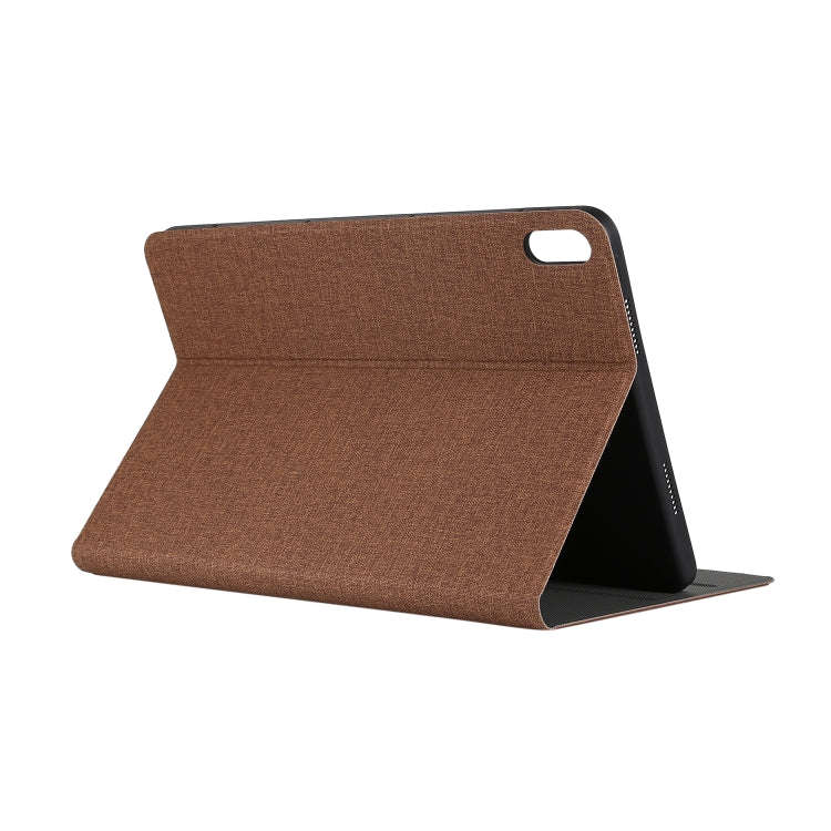 For Huawei Matepad 10.4 Cloth TPU Protective Case with Holder(Brown)