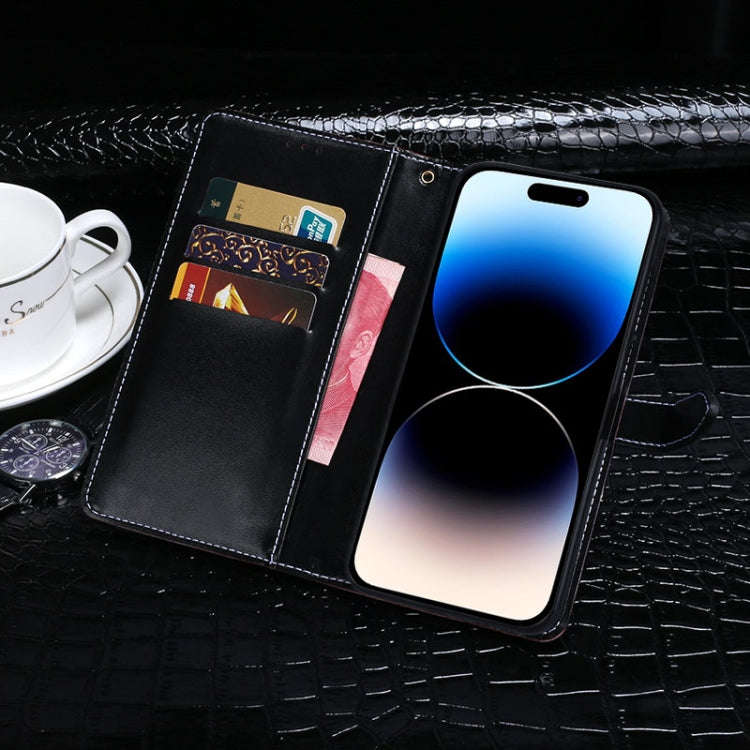 For Oukitel C19 Pro idewei Crocodile Texture Leather Phone Case(Dark Blue)