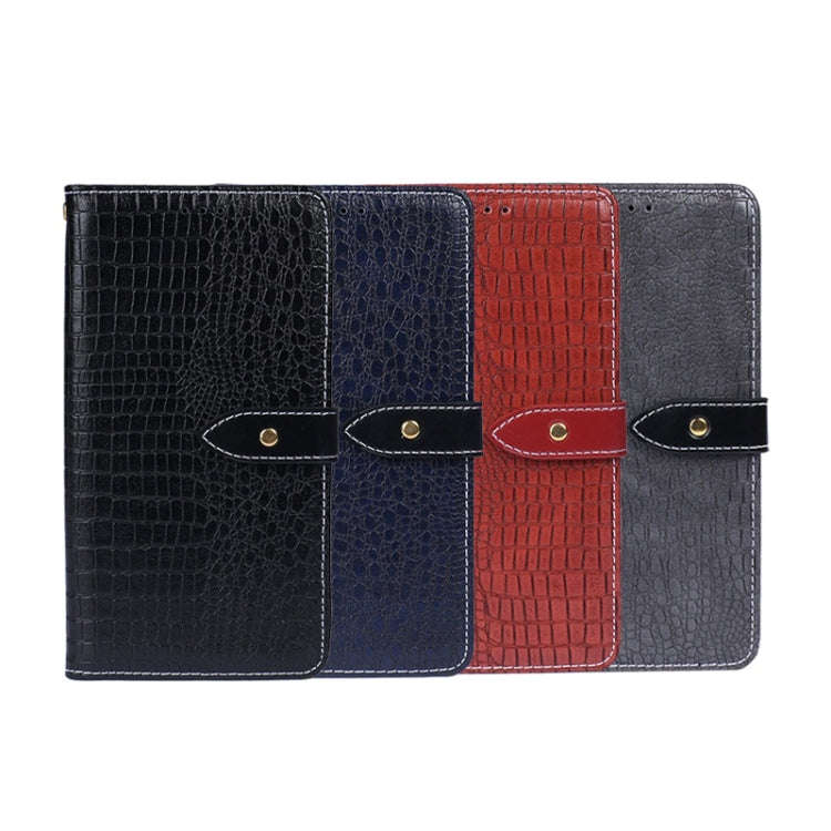 For Oukitel C19 Pro idewei Crocodile Texture Leather Phone Case(Dark Blue)
