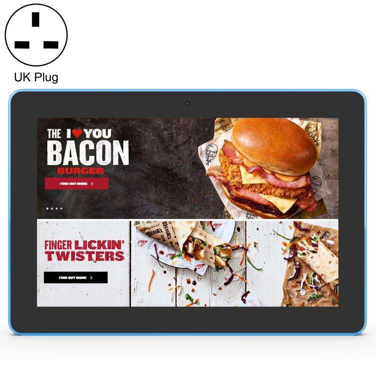 WA1052T 10.1 inch HD IPS Display Advertising Machine Android 8.1 RK3288 2GB+16GB, Plug Type:UK Plug