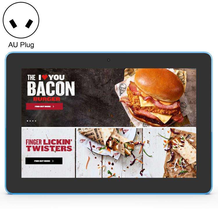 WA1052T 10.1 inch HD IPS Display Advertising Machine Android 8.1 RK3288 2GB+16GB, Plug Type:AU Plug