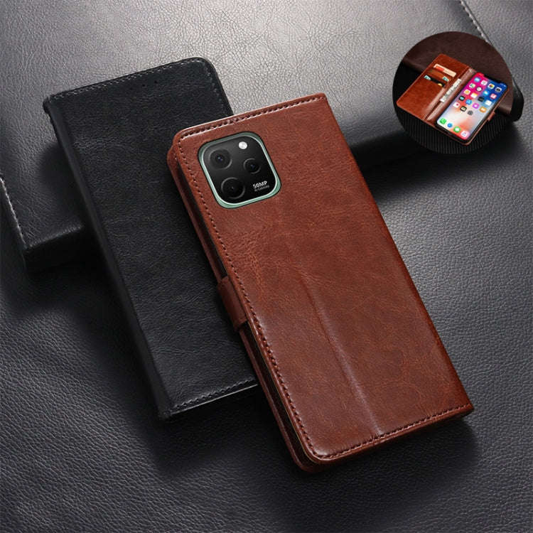 For Huawei nova Y61 4G idewei Crazy Horse Texture Leather Phone Case(White)