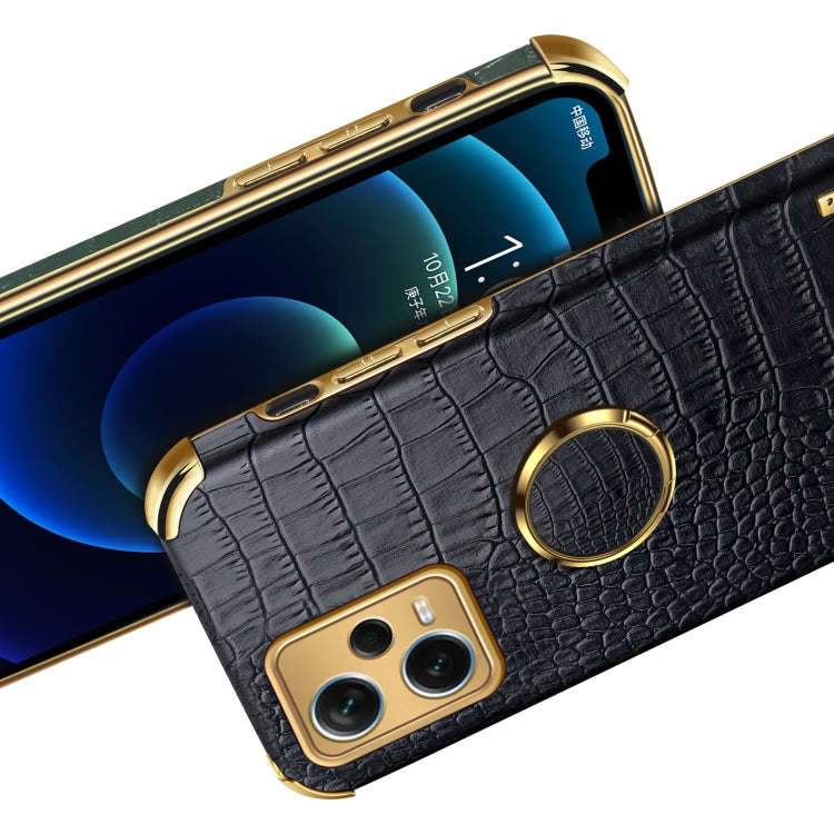 For Xiaomi Redmi Note 12 Pro+ China 6D Electroplating Crocodile Texture Phone Case With Holder(Wh...