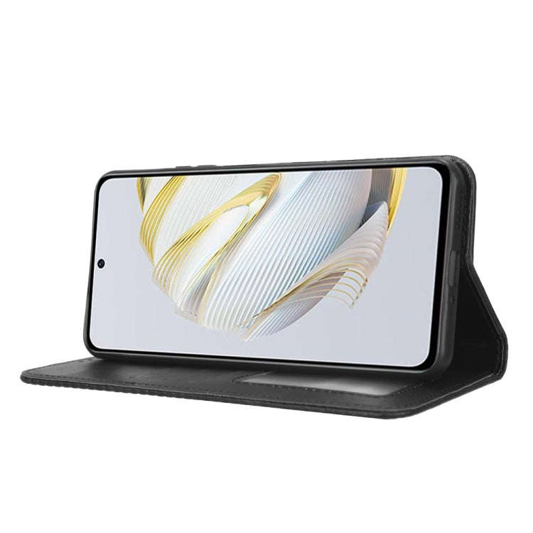 For Huawei nova 10 SE Magnetic Buckle Retro Texture Leather Phone Case(Black)