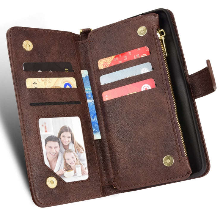 For Doogee S96 Pro Litchi Texture Zipper Leather Phone Case(Brown)