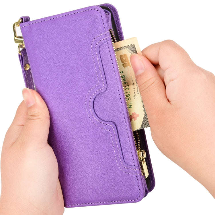 For Doogee S96 Pro Litchi Texture Zipper Leather Phone Case(Purple)