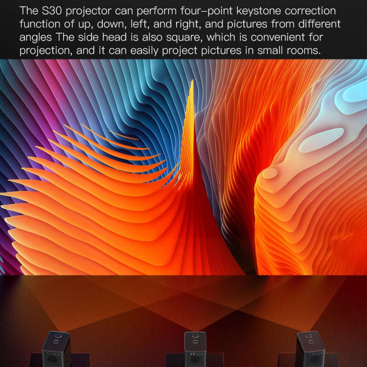 S30 Android System HD Portable WiFi Mobile Projector, Plug Type:EU Plug(Black)