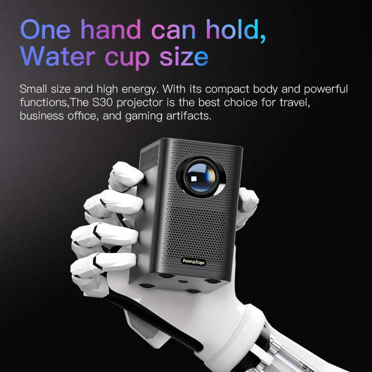 S30 Android System HD Portable WiFi Mobile Projector, Plug Type:EU Plug(Black)