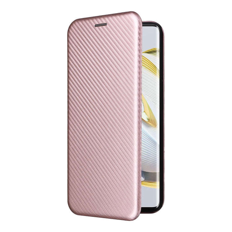 For Huawei nova 10 Carbon Fiber Texture Flip Leather Phone Case(Pink)