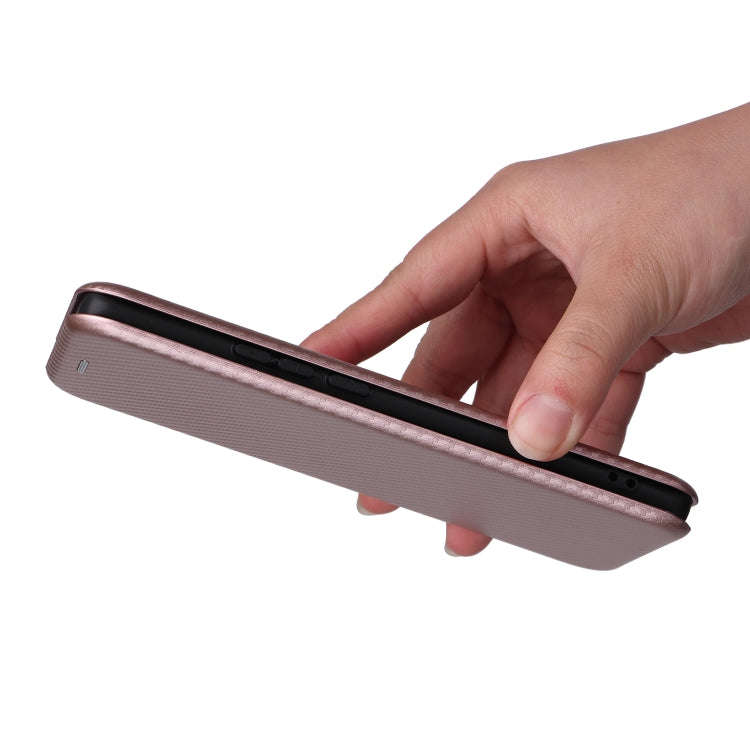 For Huawei nova 10 Carbon Fiber Texture Flip Leather Phone Case(Pink)