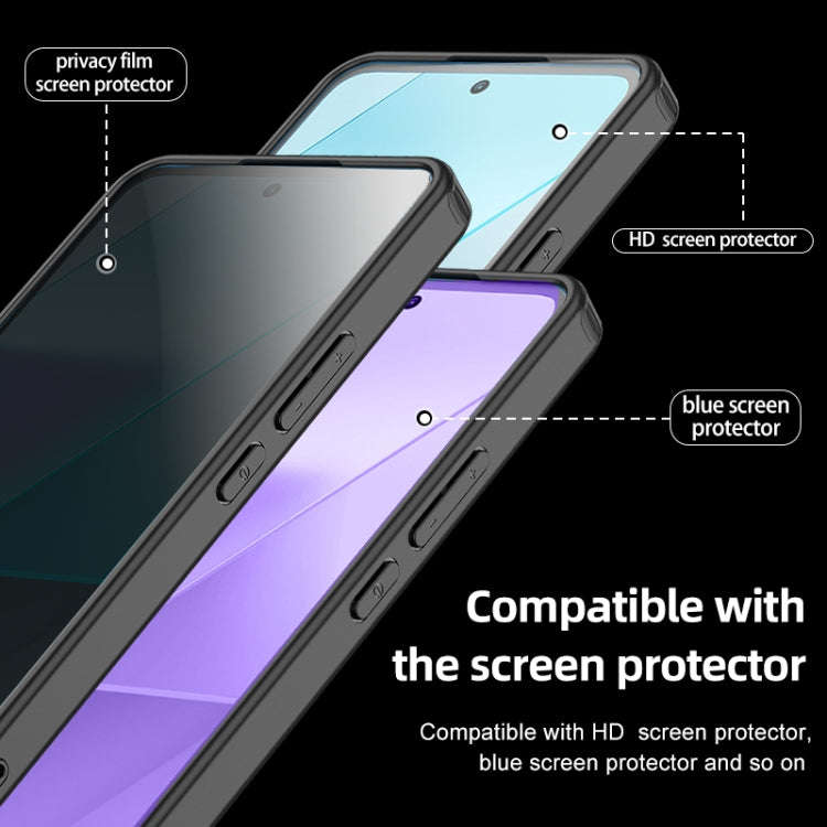 For Xiaomi Redmi Note 13 Armor Clear TPU Hard PC Phone Case(Matte Black)