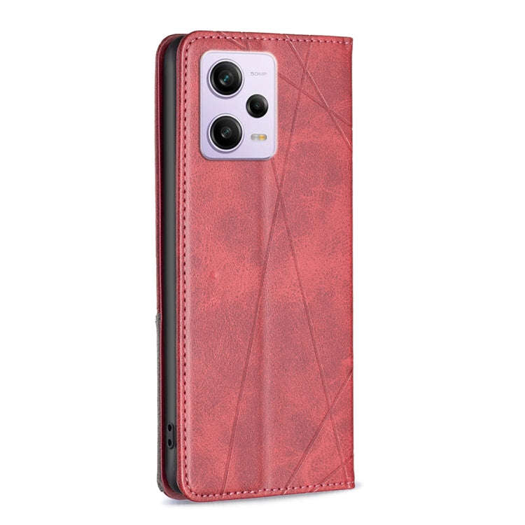 For Xiaomi Redmi Note 12 Pro+ Global Prismatic Invisible Magnetic Leather Phone Case(Red)