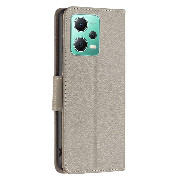 For Xiaomi Redmi Note 12 Global Litchi Texture Pure Color Leather Phone Case(Grey)