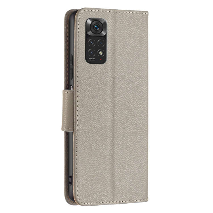 For Xiaomi Redmi Note 12S 4G / Note 11 Litchi Texture Pure Color Leather Phone Case(Grey)
