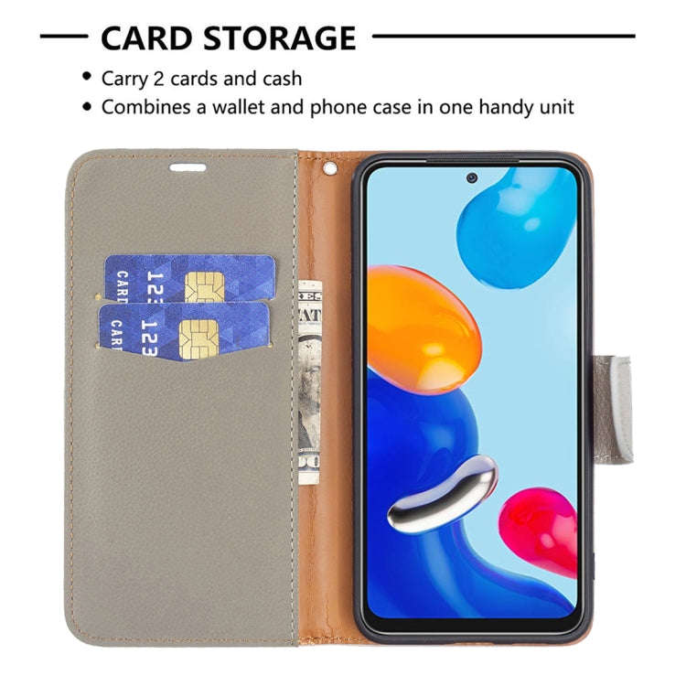 For Xiaomi Redmi Note 12S 4G / Note 11 Litchi Texture Pure Color Leather Phone Case(Grey)